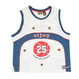 Eljay Throwback Classics Street Ball Champion White Blue Red Jersey Size XL